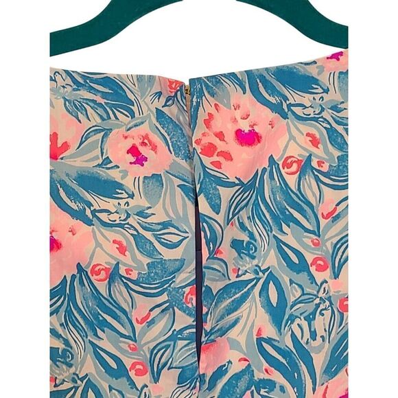Lilly Pulitzer Trina Dress Bondi Blue My Little Peony, Spring Summer Beachy | XL - Picture 7 of 11